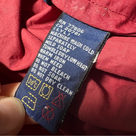 Vintage Tommy Hilfiger Colorblock Windbreaker Jacket Red Yellow Hood Men’s M - Picture 5 of 12